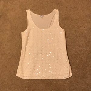 Cream Sequin Tank